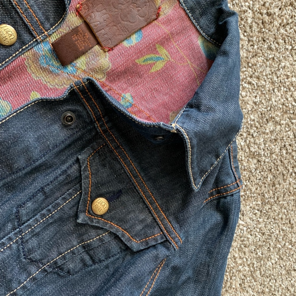 Womens Aged Lucky Brand dark denim jacket